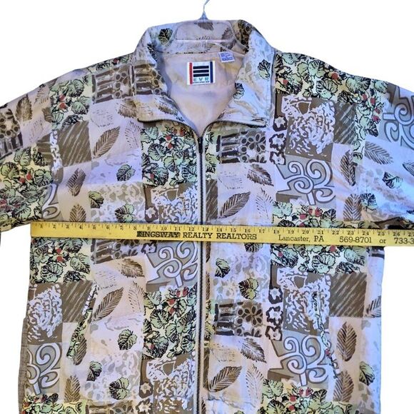 EVR Rousso Silk Bomber Jacket Womens Size XL VTG 90s Patchwork Windbreaker - Picture 12 of 15